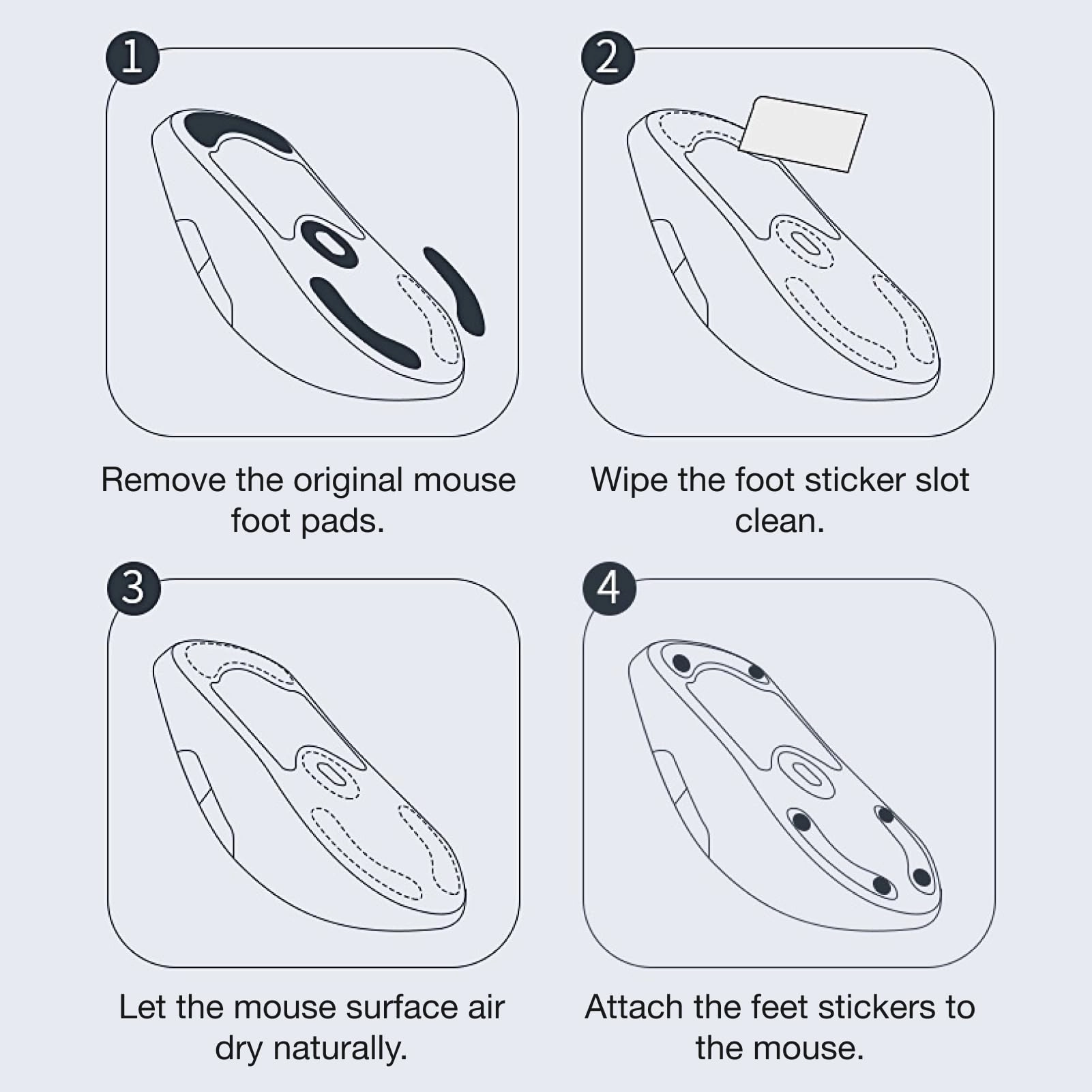 Mouse Dot Skate - 40 Pack UHMW-PE 0.8mm