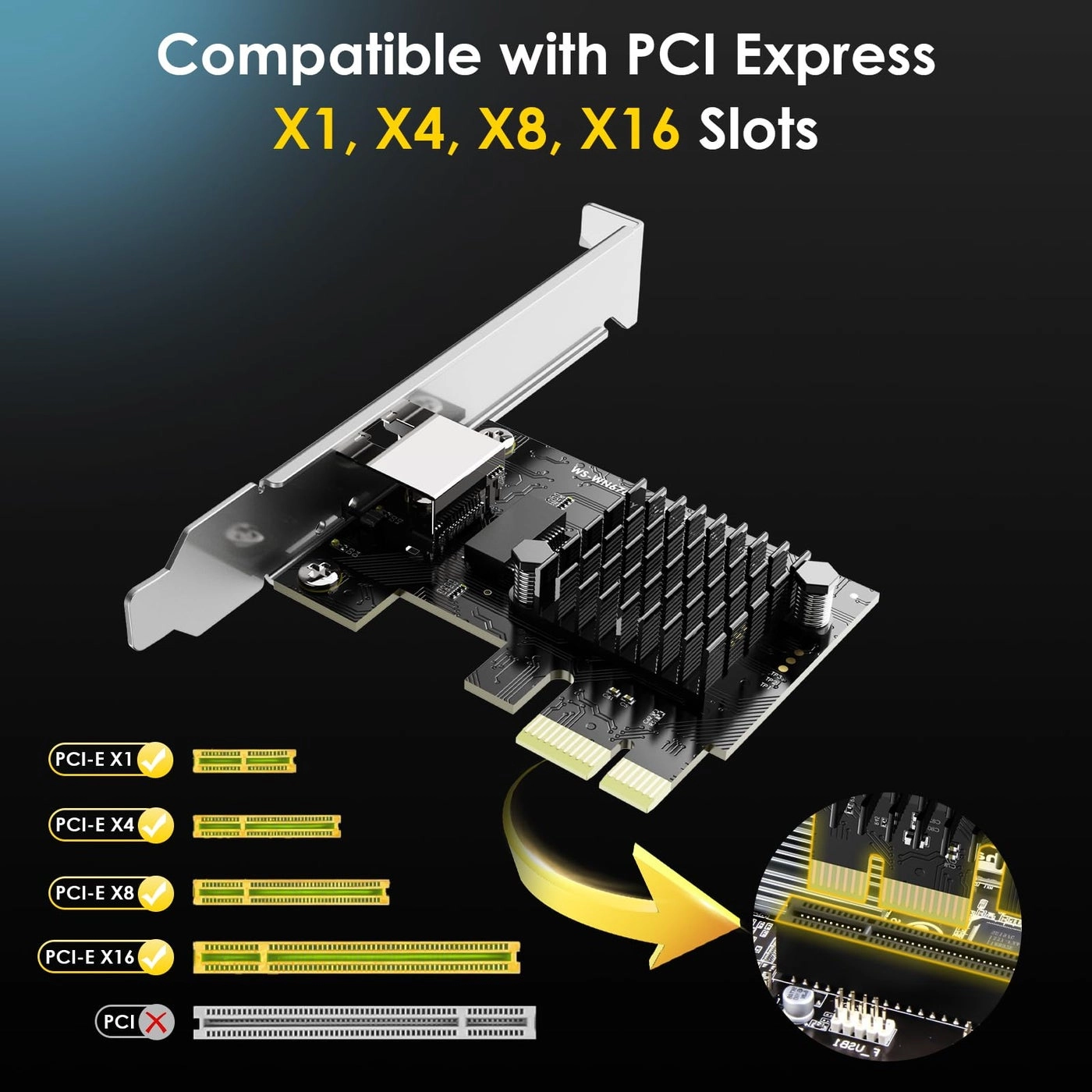5Gb PCIe Network Card - RJ45 Low Profile