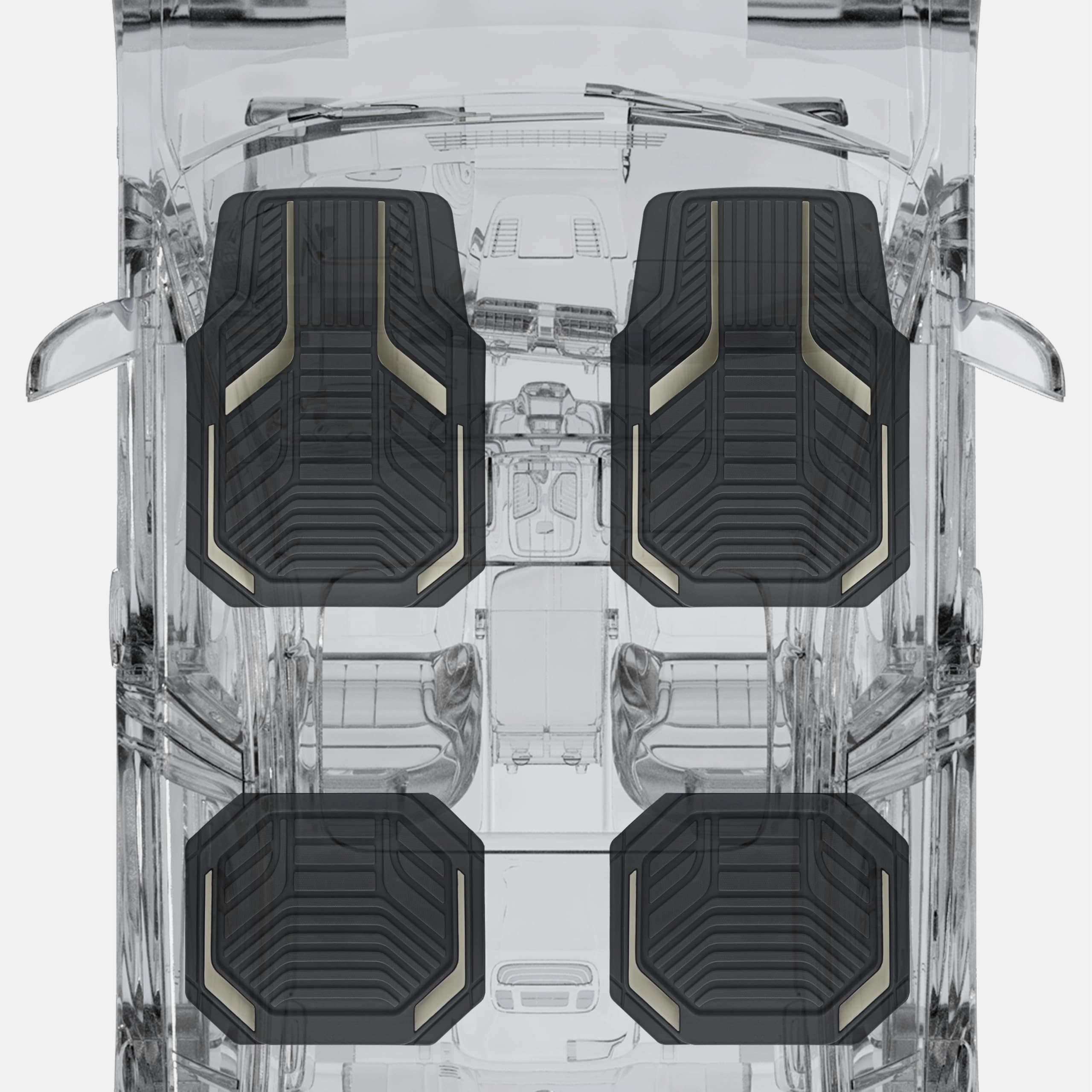Heavy Duty Rubber Floor Mats - Pink Universal Fit