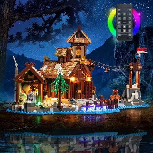 Remote Control Light Kit for Lego 21343 Viking Village - Remote control LED Battery Powered