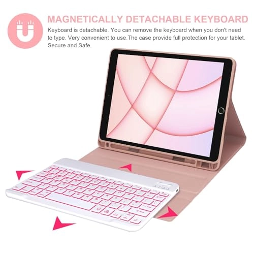 Keyboard Case with Pencil Holder for iPad 9th generation 10.2-inch