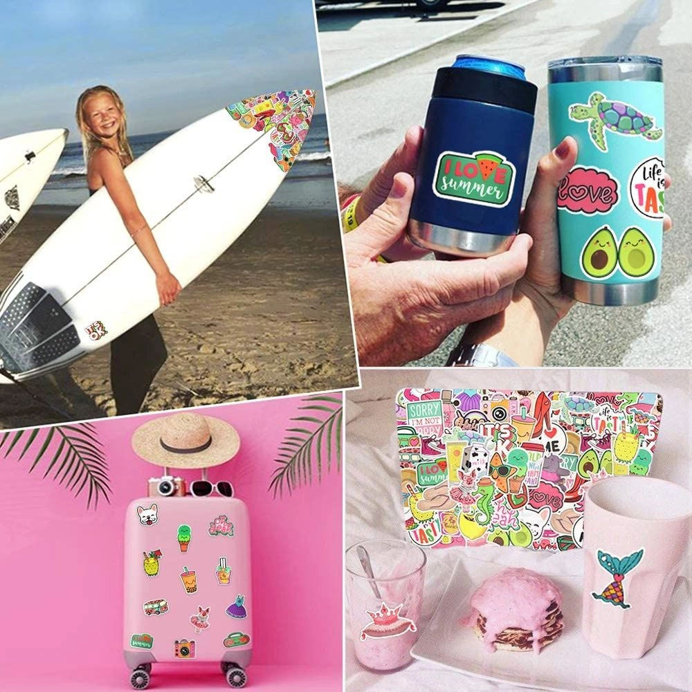 Waterproof Beach Style Stickers - 50pcs