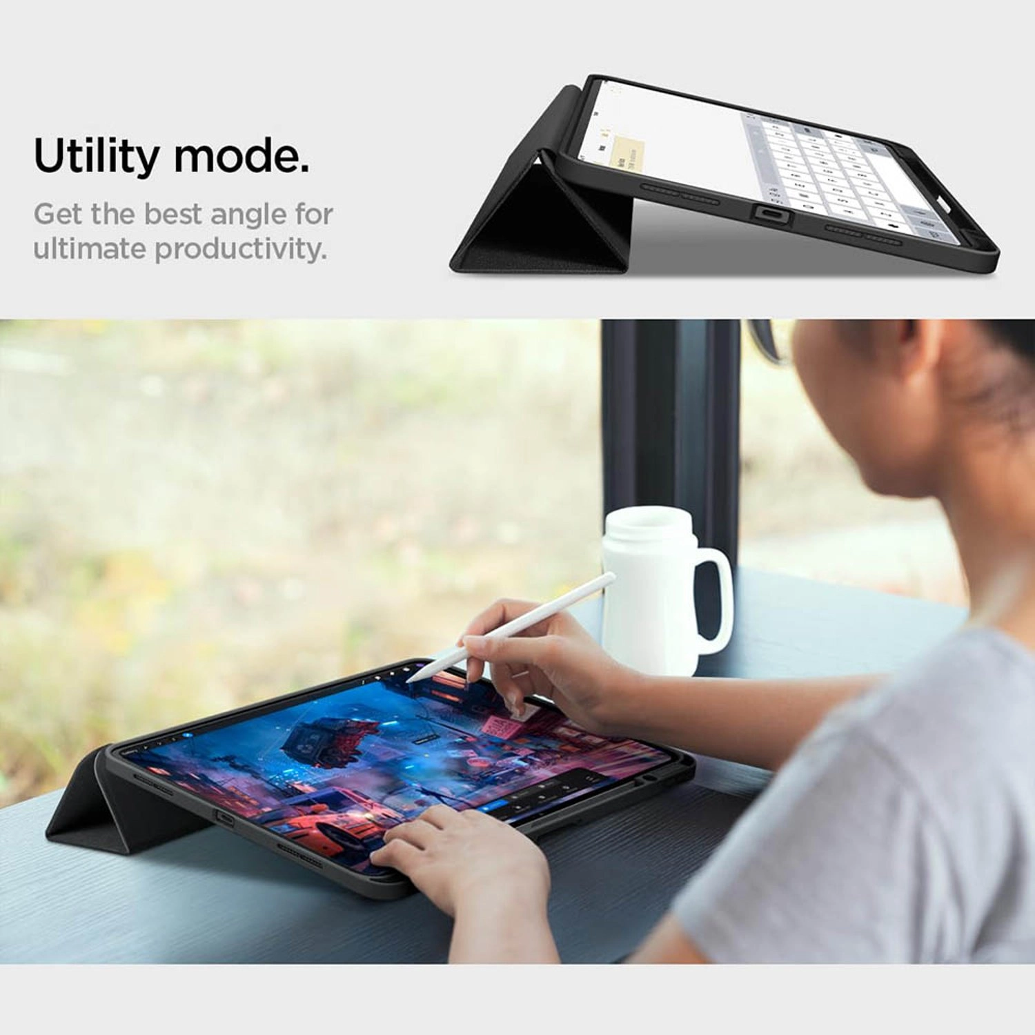 Stand Case with Magnetic Closure and Pencil Access for iPad Pro 11-inch (2024)