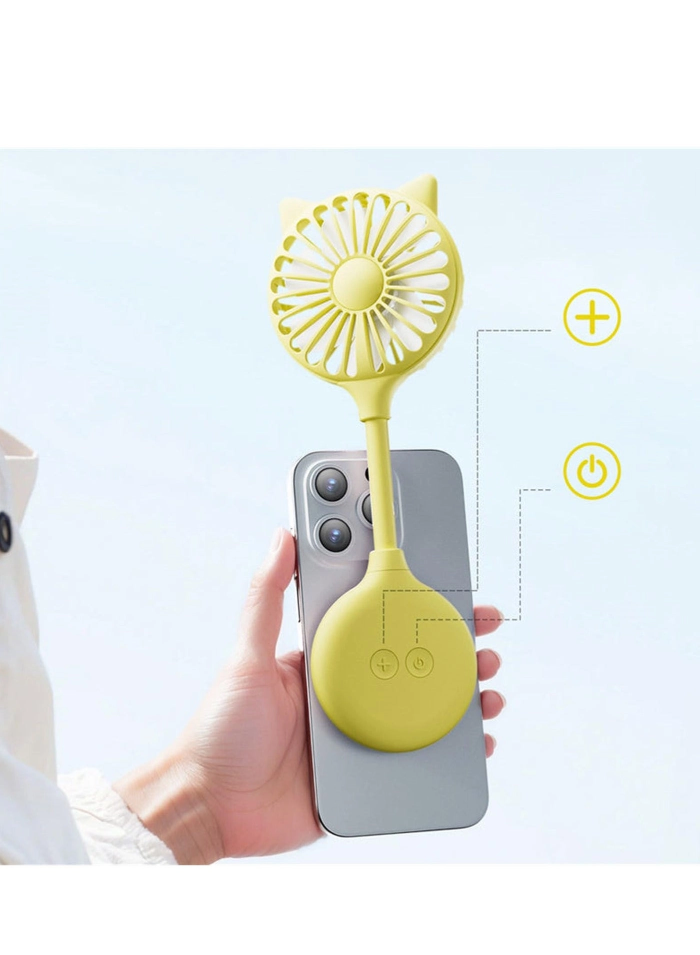 Handheld Personal Fan - Rechargeable Suction Stand 360° Adjustable Head