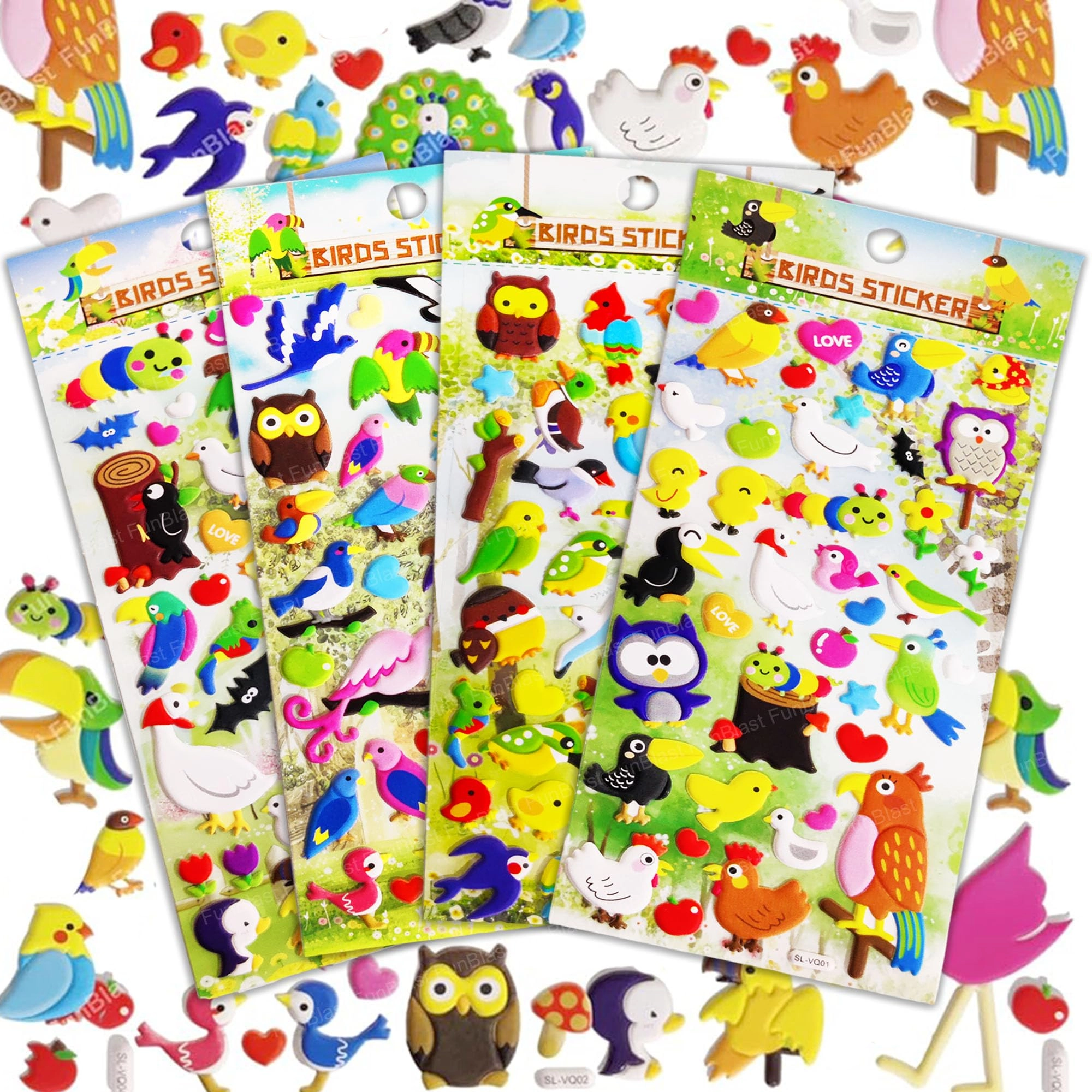 FunBlast Cute Mix Sticker Book 3D PVC Self Adhesive Puffy 150 pcs