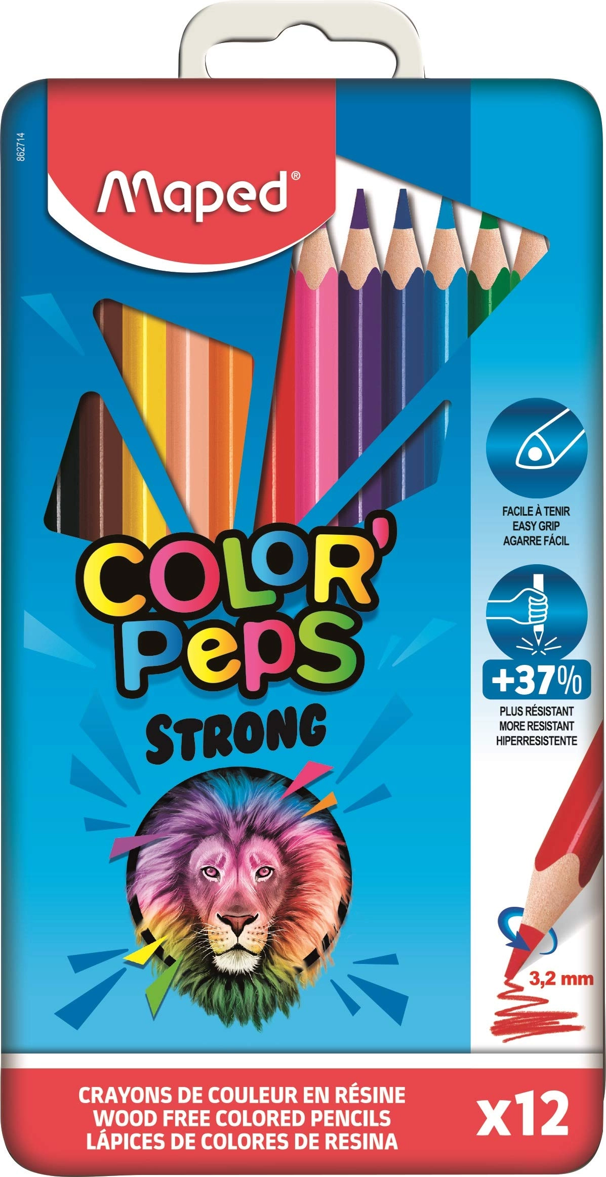 Color'Peps Strong Coloured Pencils - 12 Pcs