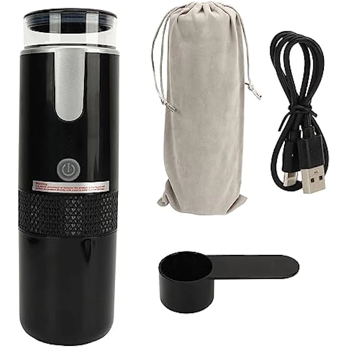 Portable Espresso Machine - 1200mAh Battery Type-C Charging Capsules & Ground Coffee
