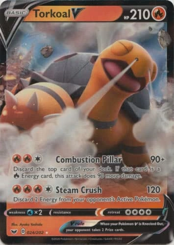 Pokémon Torkoal V 024/202 - 1pcs + Toploader