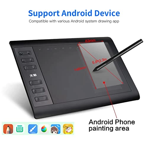 Graphics Drawing Tablet - 10x6 Inch 8192 Levels