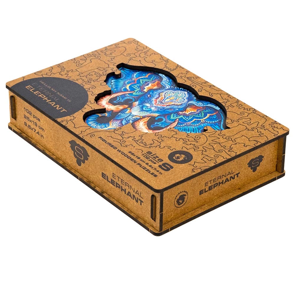 Eternal Elephant Wooden Puzzle (4107390-ELEPHANT_S) - 102 pcs