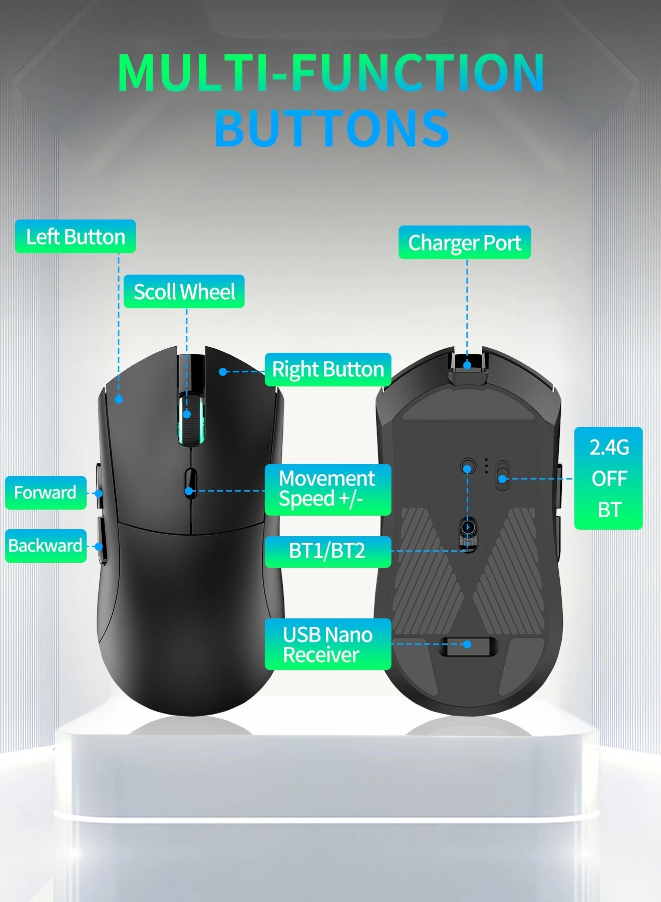 RS7 Gaming Mouse - Wireless