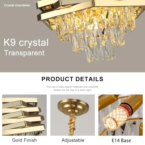 Modern Crystal Chandelier - 150 cm chain (adjustable)