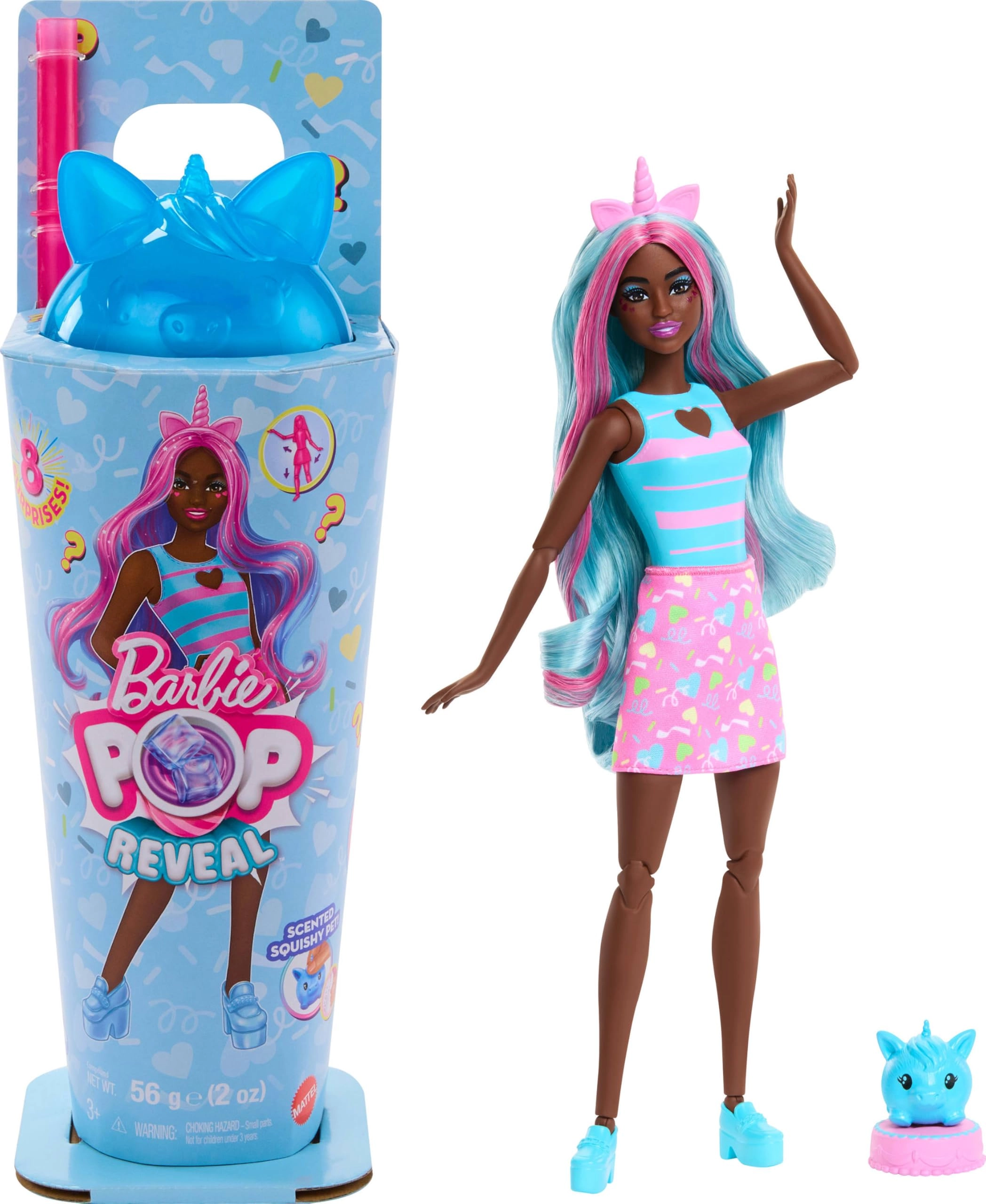 Mattel Barbie Pop Reveal Shakes Series - Scented Unicorn 8 Surprises Ages 3+