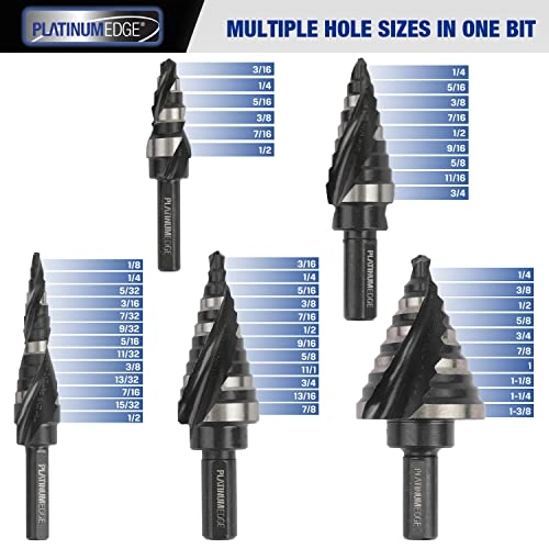Step Drill Bits Set - 4241 HSS 5 Pcs