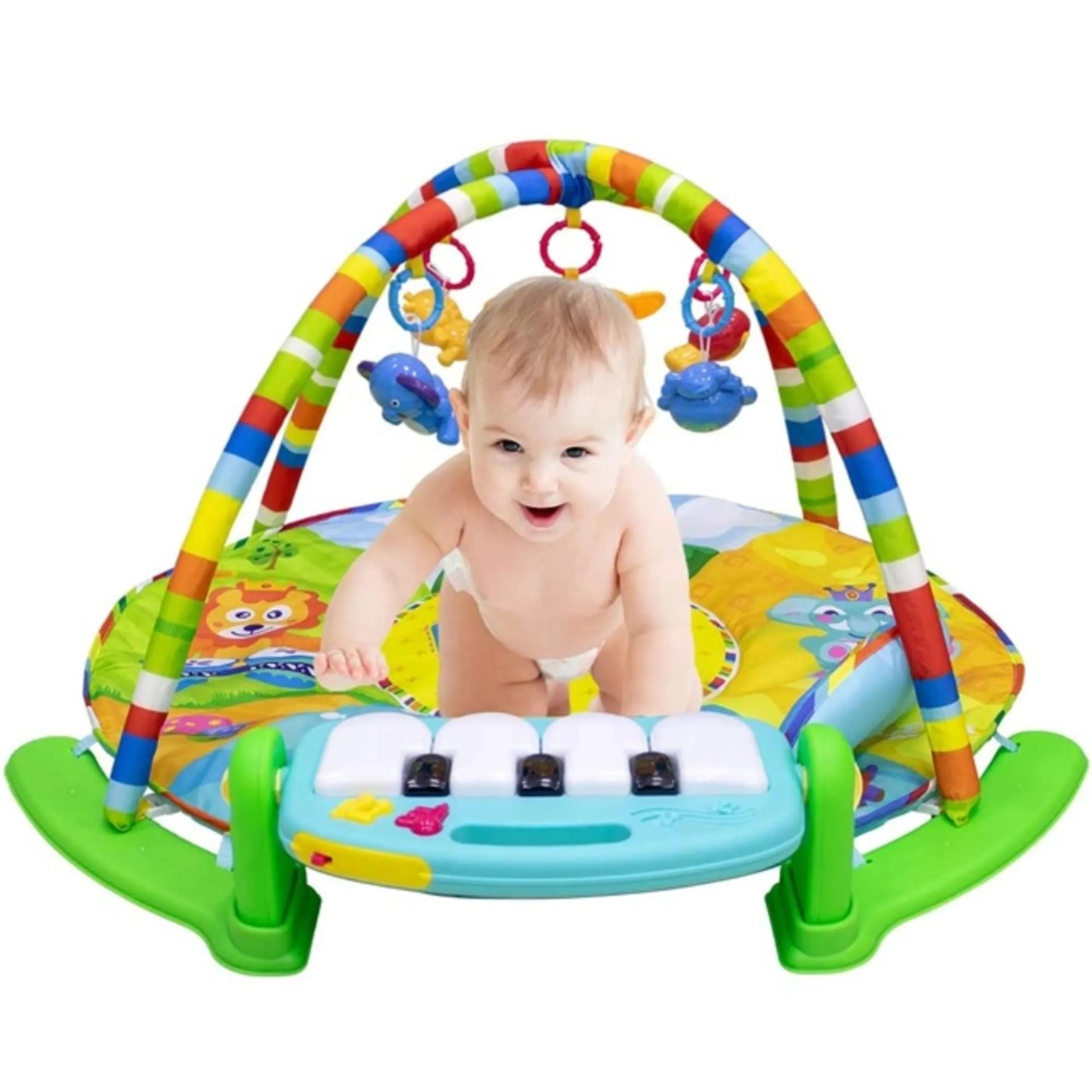 Baby Play Gym Round Piano Mat Activity Center - 0 month and above
