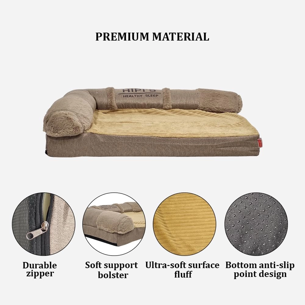 Dog bed with bolsters - 60 cm L memory foam