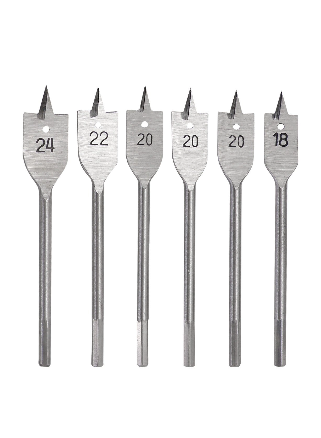 Flat Spade Bits Set - Steel 6PC 14.0-25.0MM
