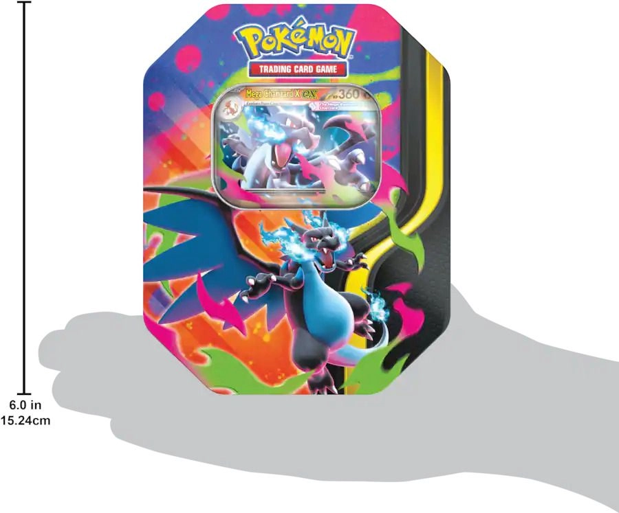 Mega Charizard Ex Tin - 1 foil promo 4 booster packs