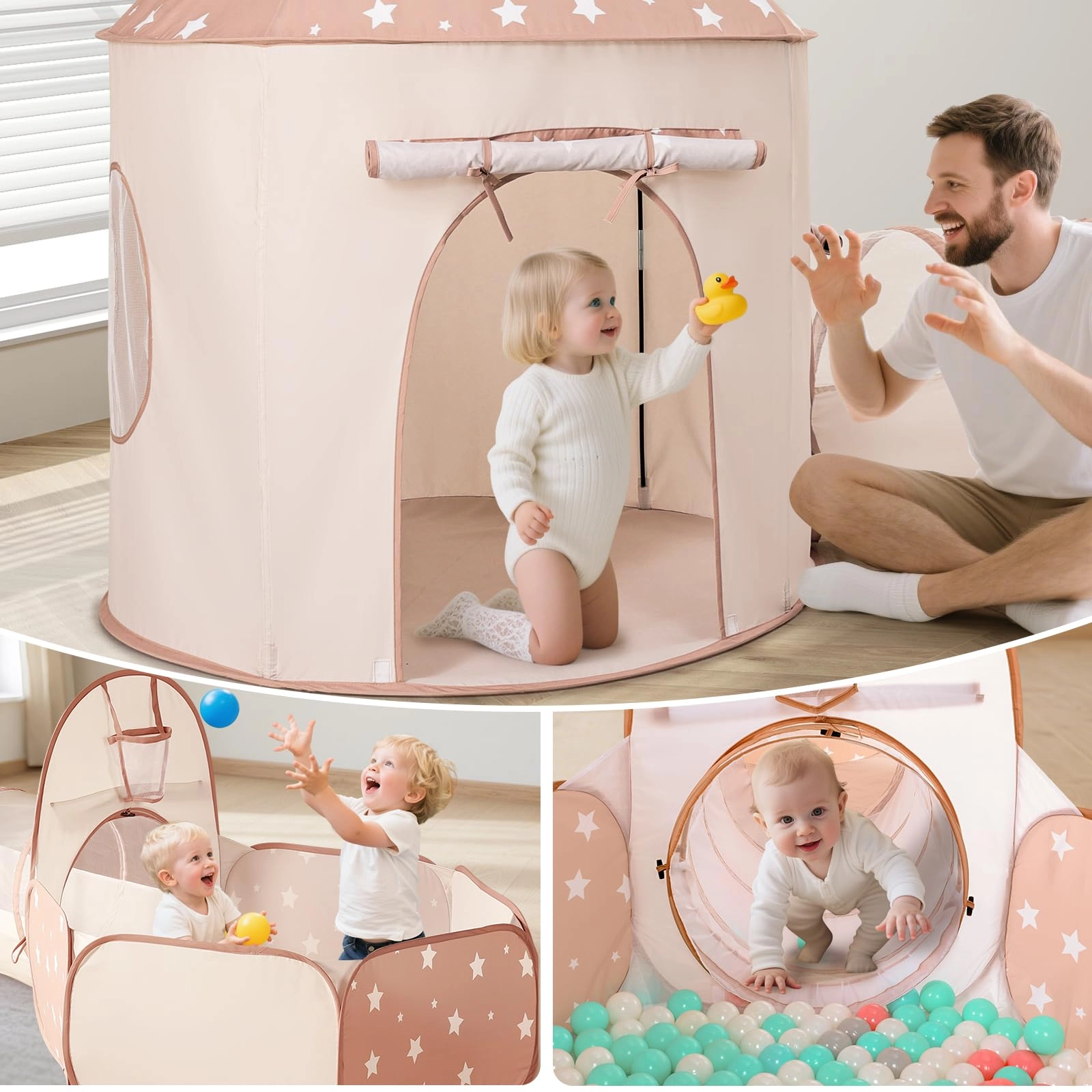 3 in 1 Play Tent - 113 cm x 288 cm x 127 cm