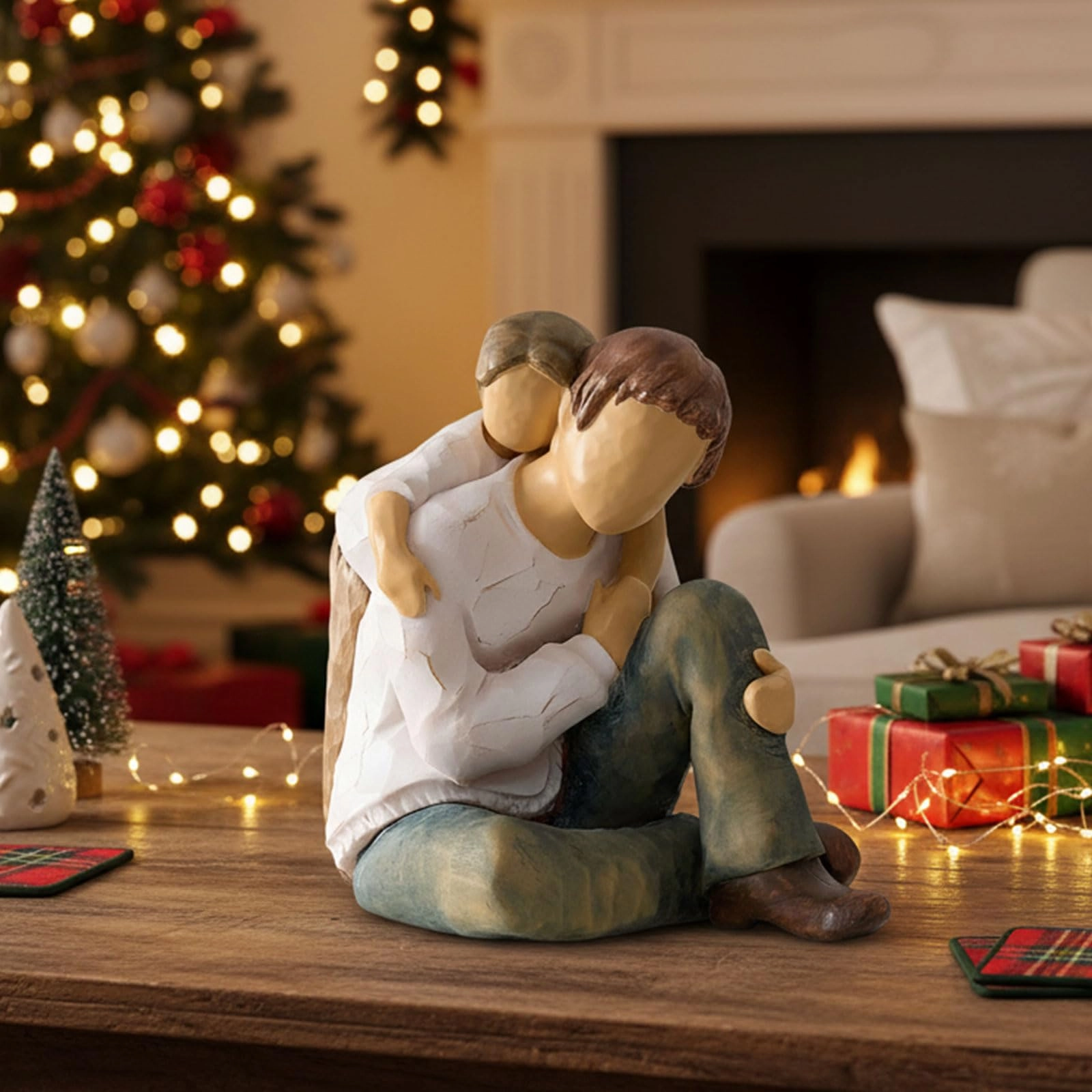 Father Daughter Figurine - Resin