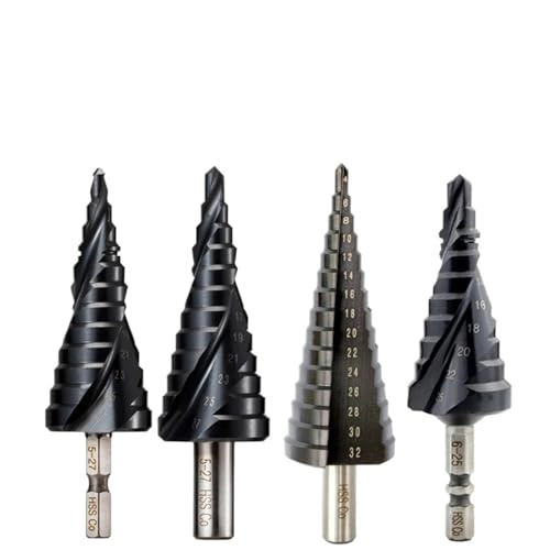 Cobalt Cone Step Drill Bit - Cobalt 1 Piece 3-12/3-14/4-12/4-20/4-22/4-25/4-32/5-21/5-27/6-24mm