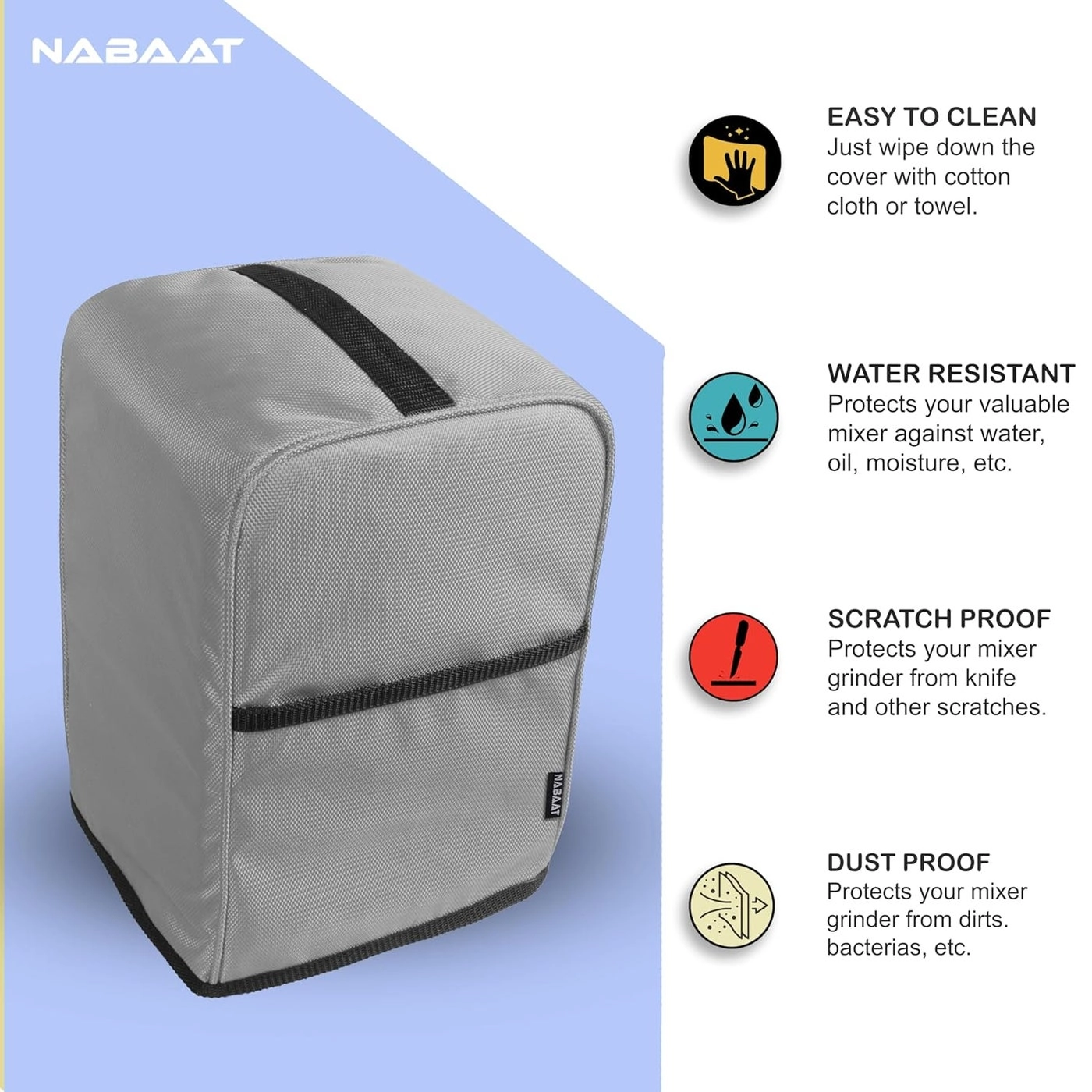 Mixer Grinder Cover - Waterproof Light Grey