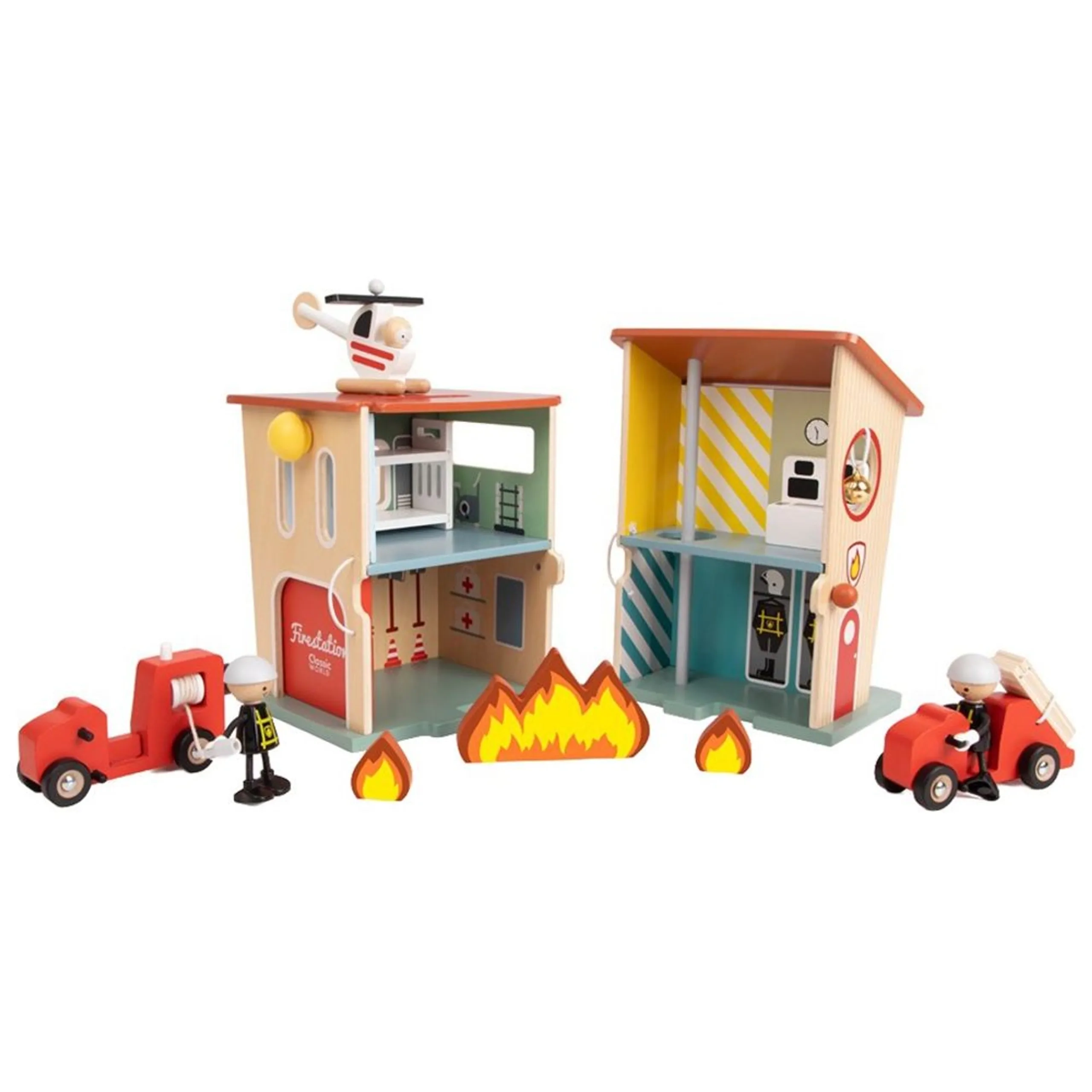 Classic World Wooden Fire Station - 13 pcs (30284065-CIHL-50646)