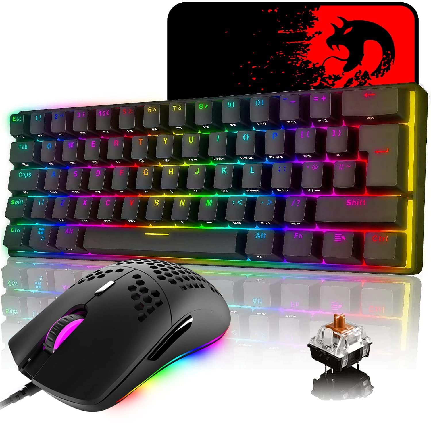 LexonElec Mechanical Keyboard - Wired + Honeycomb Mouse