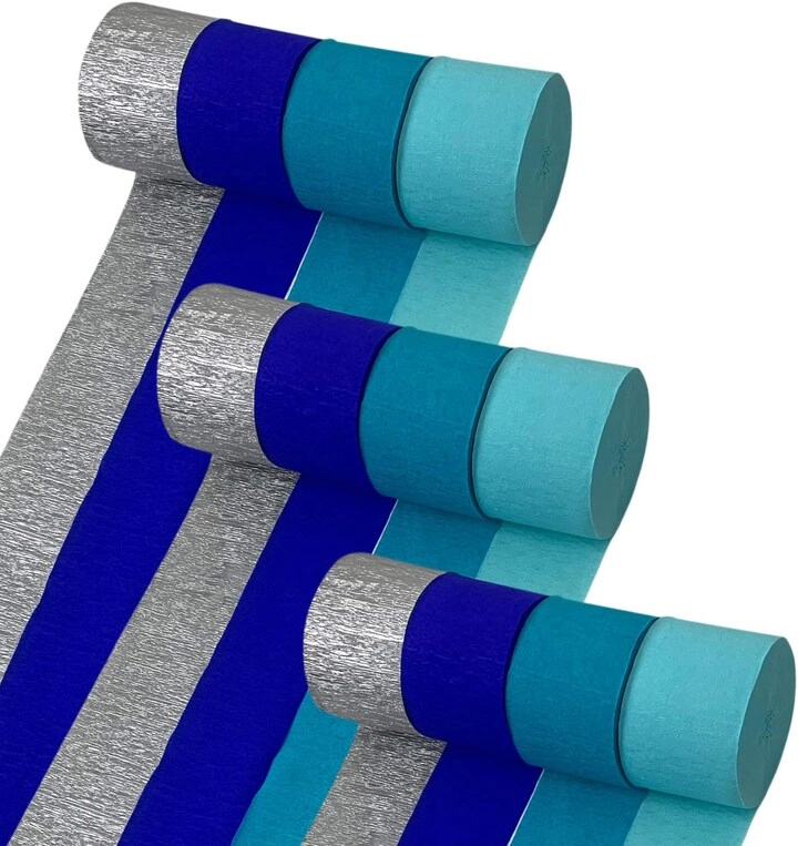 Party Time Trading LLC Crepe Paper Streamers - 12 Rolls Birthday Wedding Festival