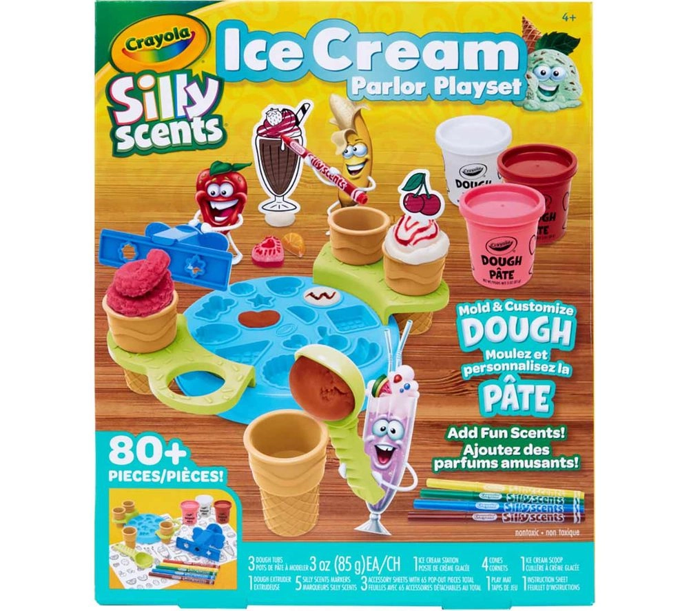 Crayola Silly Scents Ice Cream Parlor DIY Dough & Craft Kit - 80 Plus Pcs