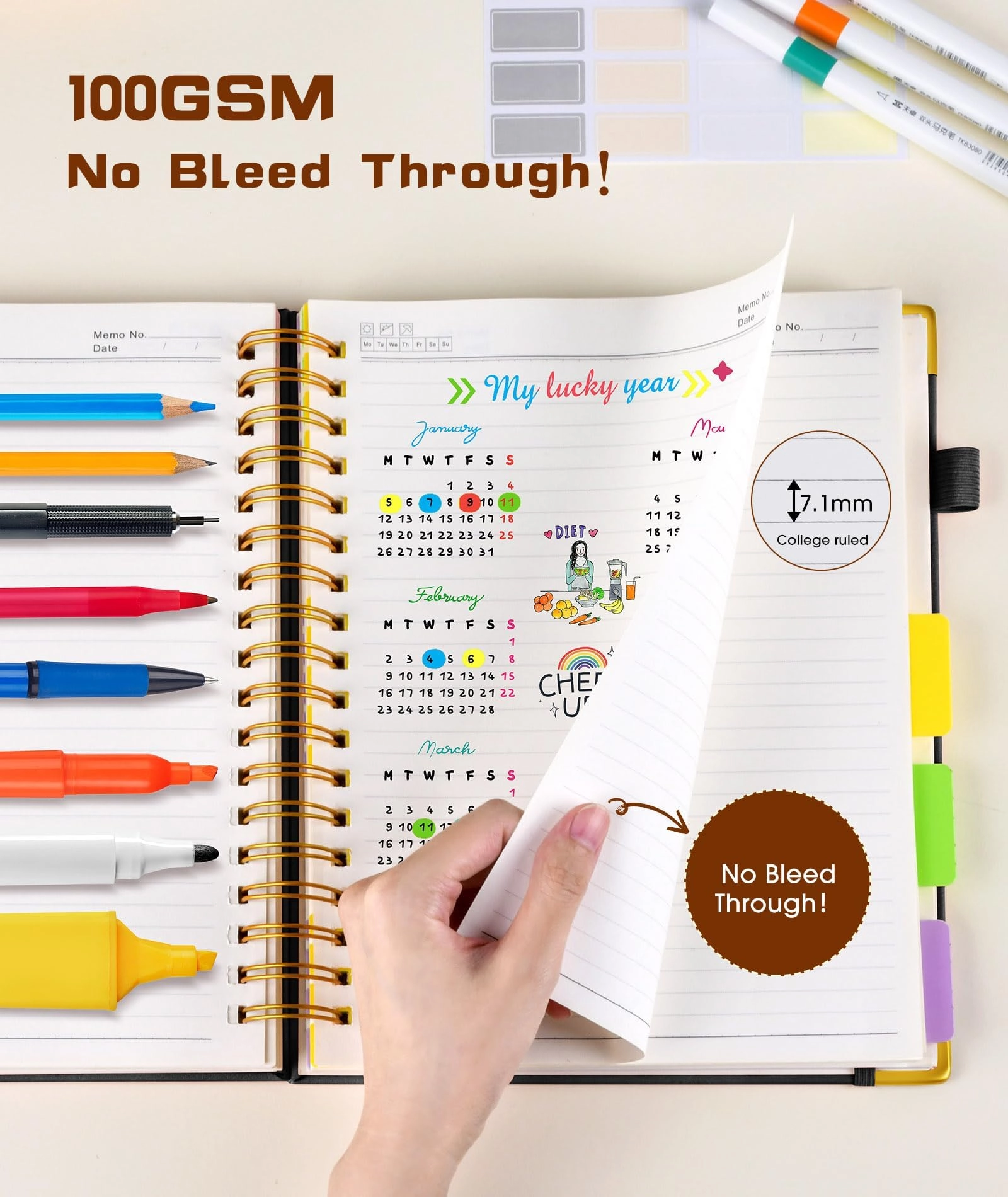 Hardcover Spiral Notebook A5 Spiral - Lined 300 Pages