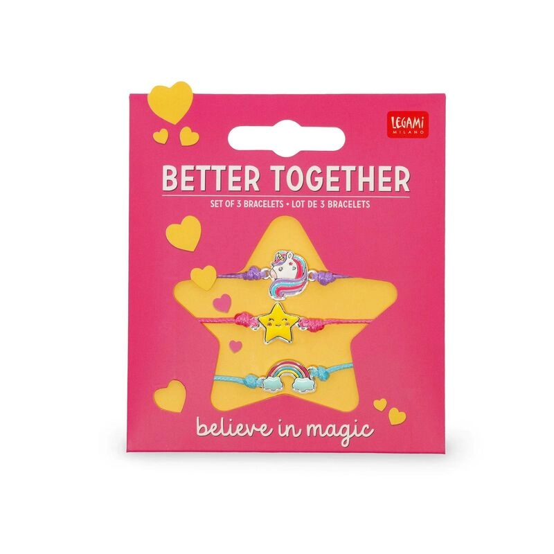 Better Together Unicorn Enamel Textile Bracelet