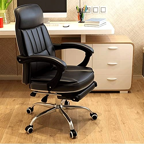 Desk Chair - PU Leather Brown High Back