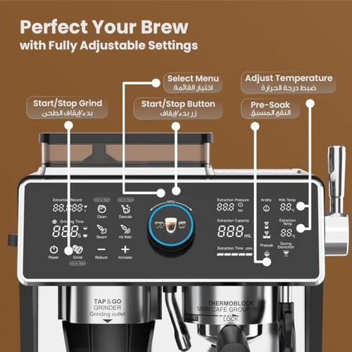 LPCFFVSA0047SL - Dual Boiler Dual Pump Touch Display Conical Burr Grinder Milk Steamer