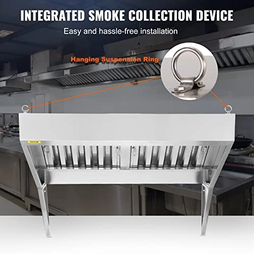 Commercial Exhaust Hood - 4FT Under Cabinet Mount Stainless Steel
