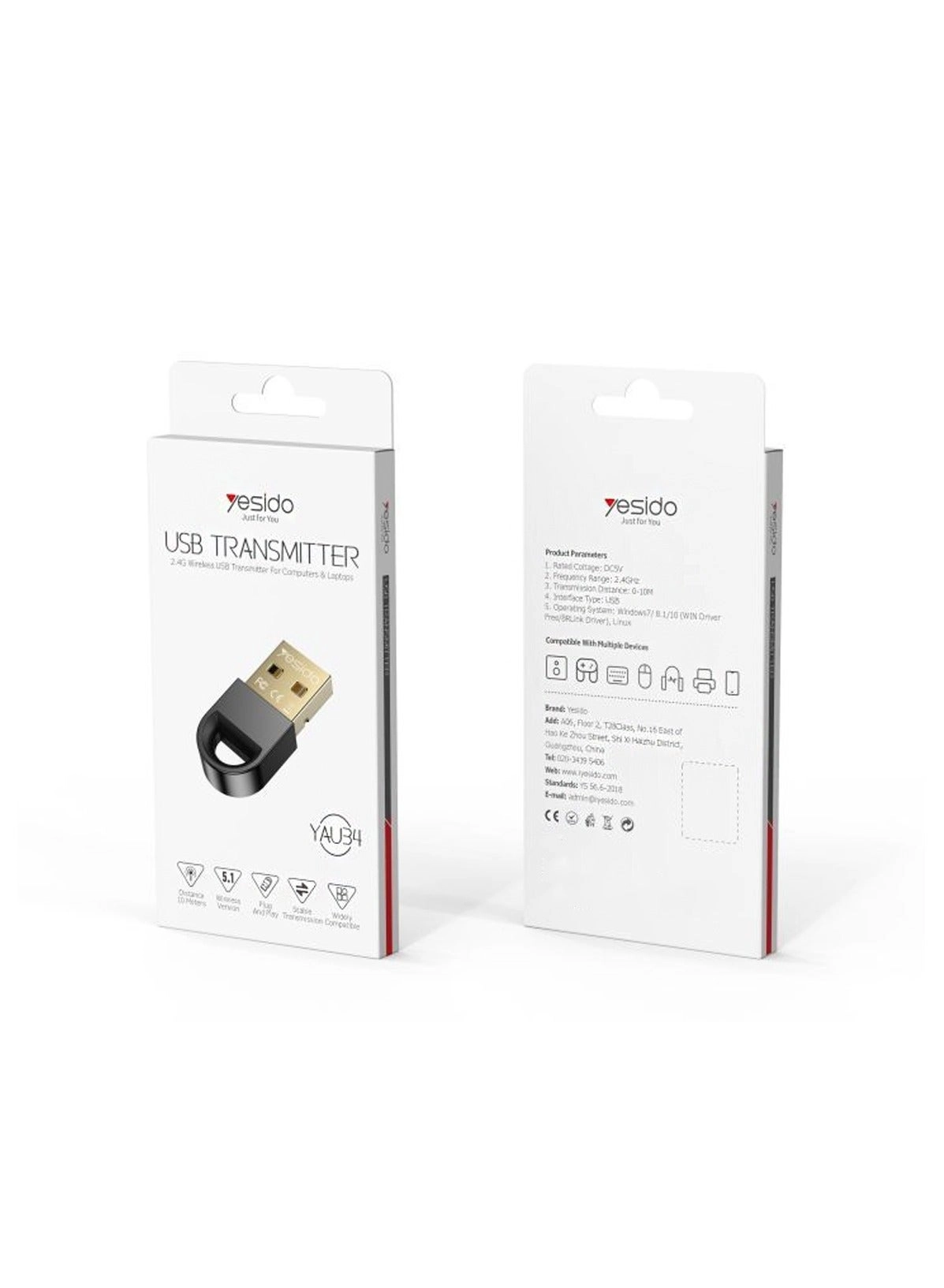 Yesido YAU34 - Bluetooth 5.1 Mini USB