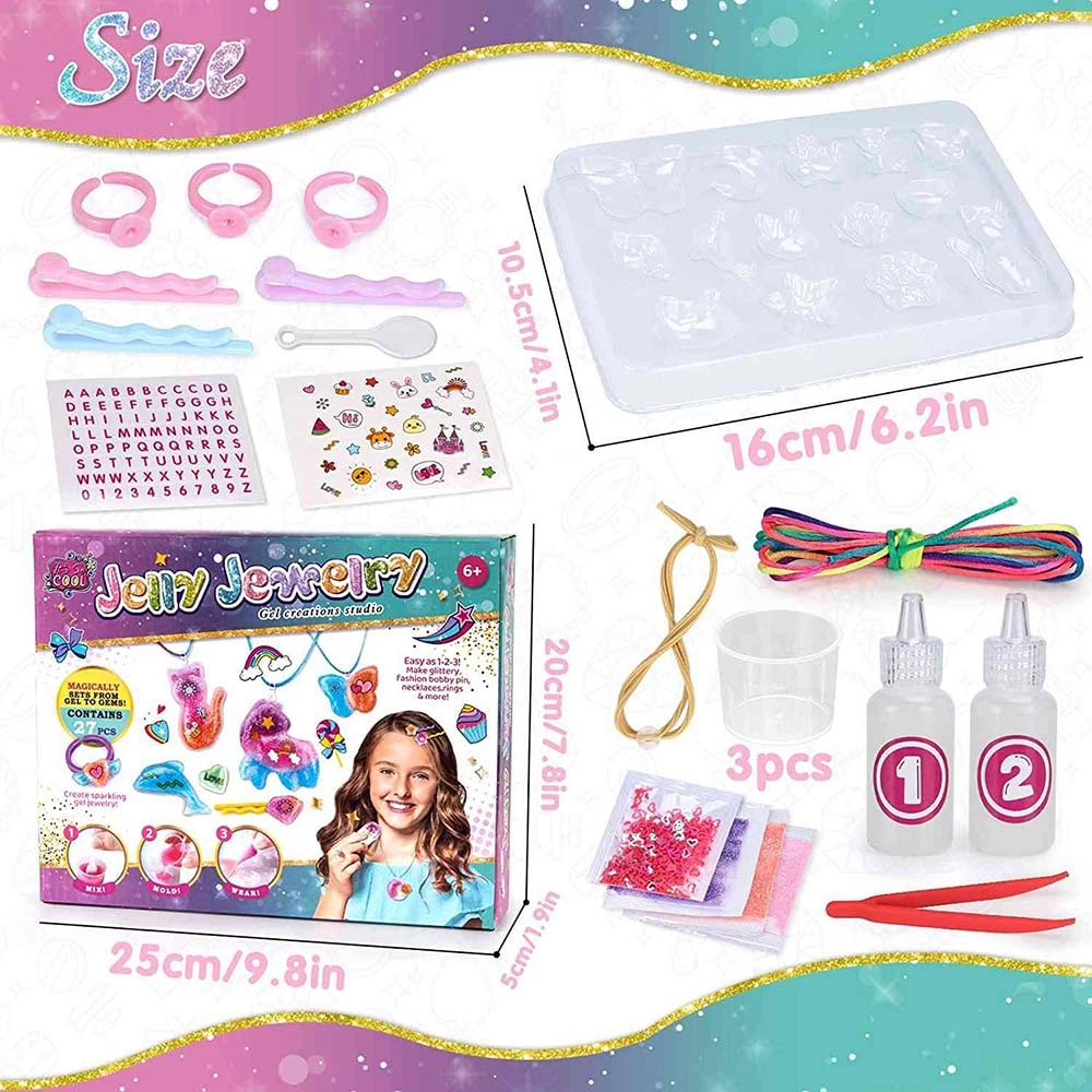 Jelly Jewellery Craft Kit - 27pcs DIY Kids