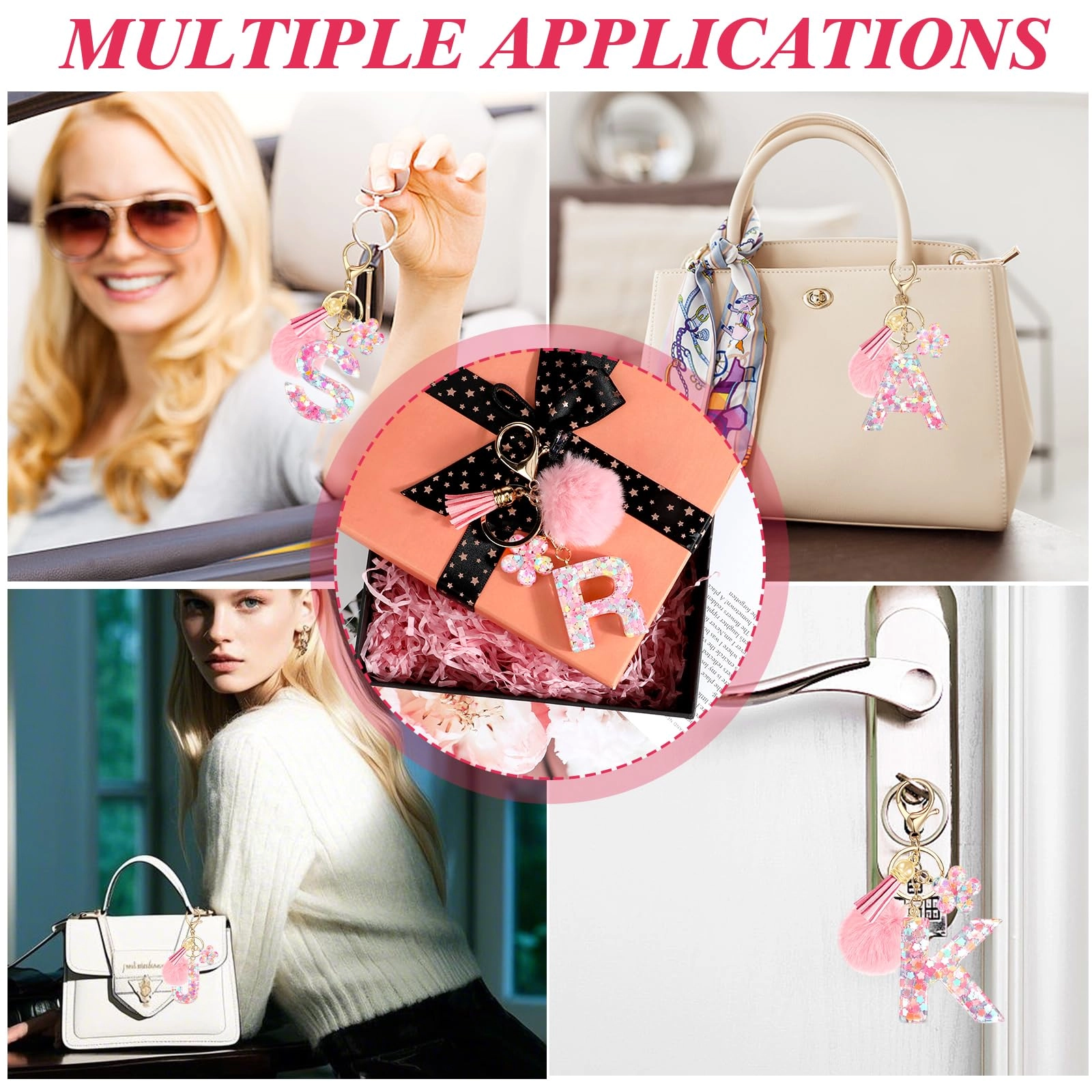 Initial Letter Keychain - Flower