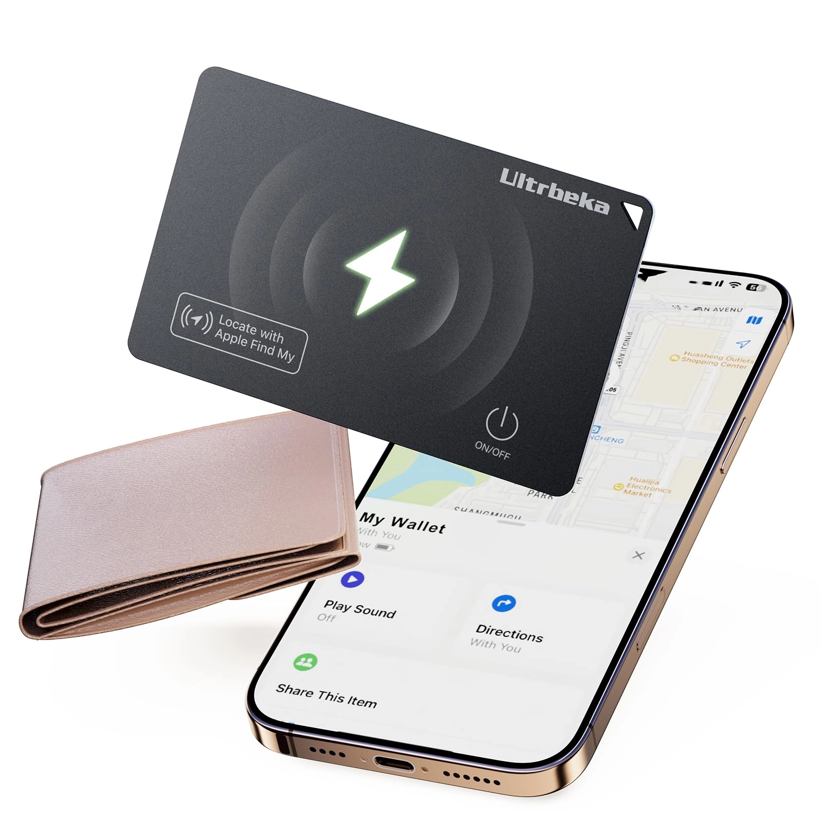 ultrbeka Ultra-Thin Wallet Tracker Card