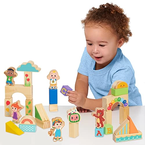 JJ & Friends Wood Block Set - 18 months and up 30 pieces