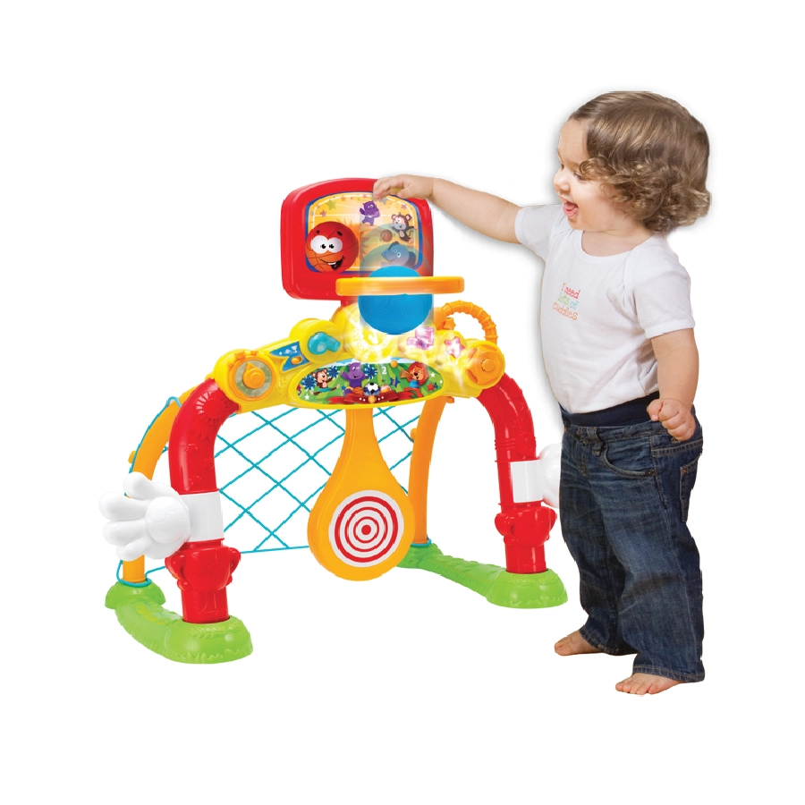 4-In-1 Fun Sports Center - Soccer Basketball Handball Paddle Ball 2 modes 4 light-up buttons