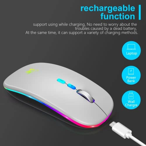 LED Slim Rechargeable Mouse - Wireless