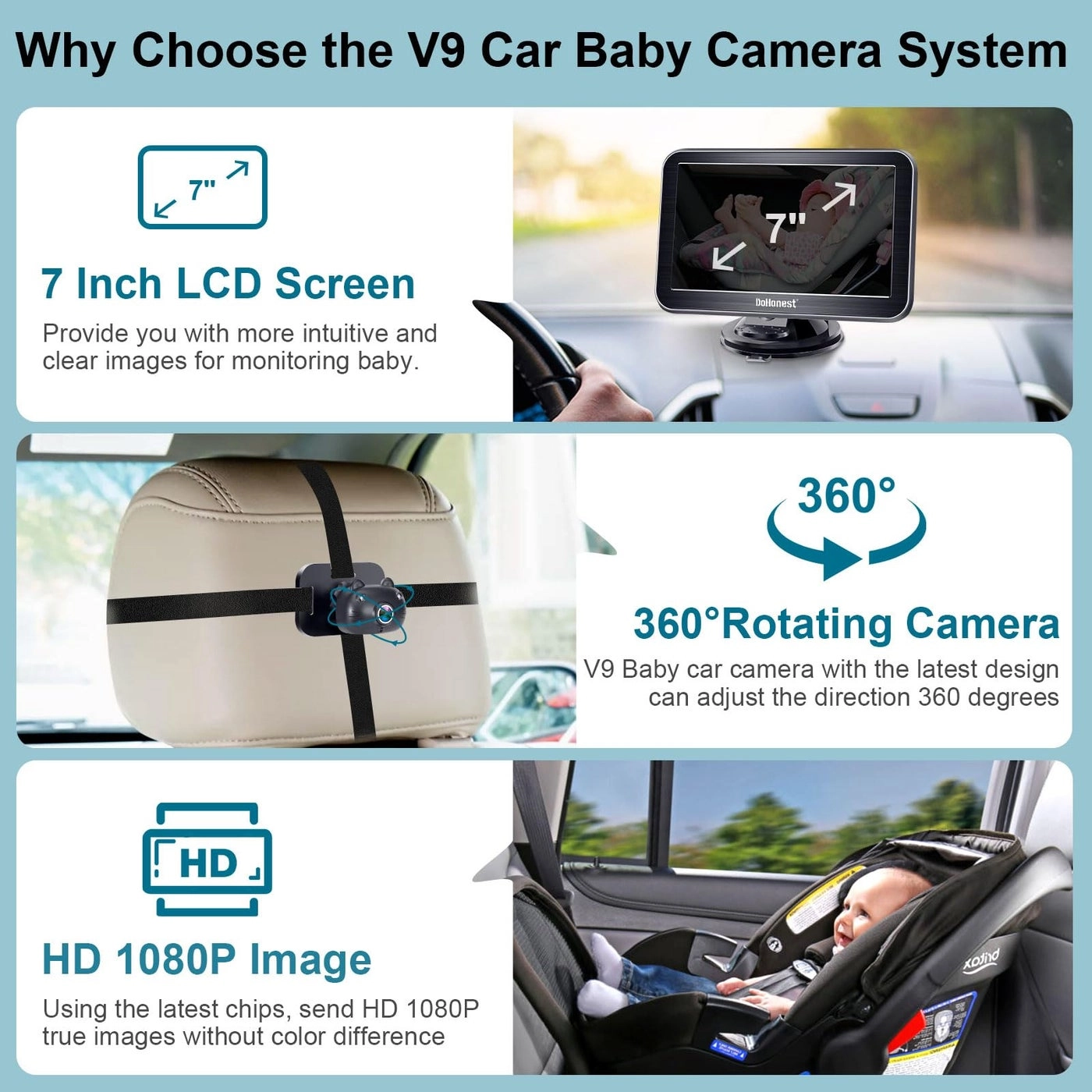 Baby Car Camera - 7-Inch