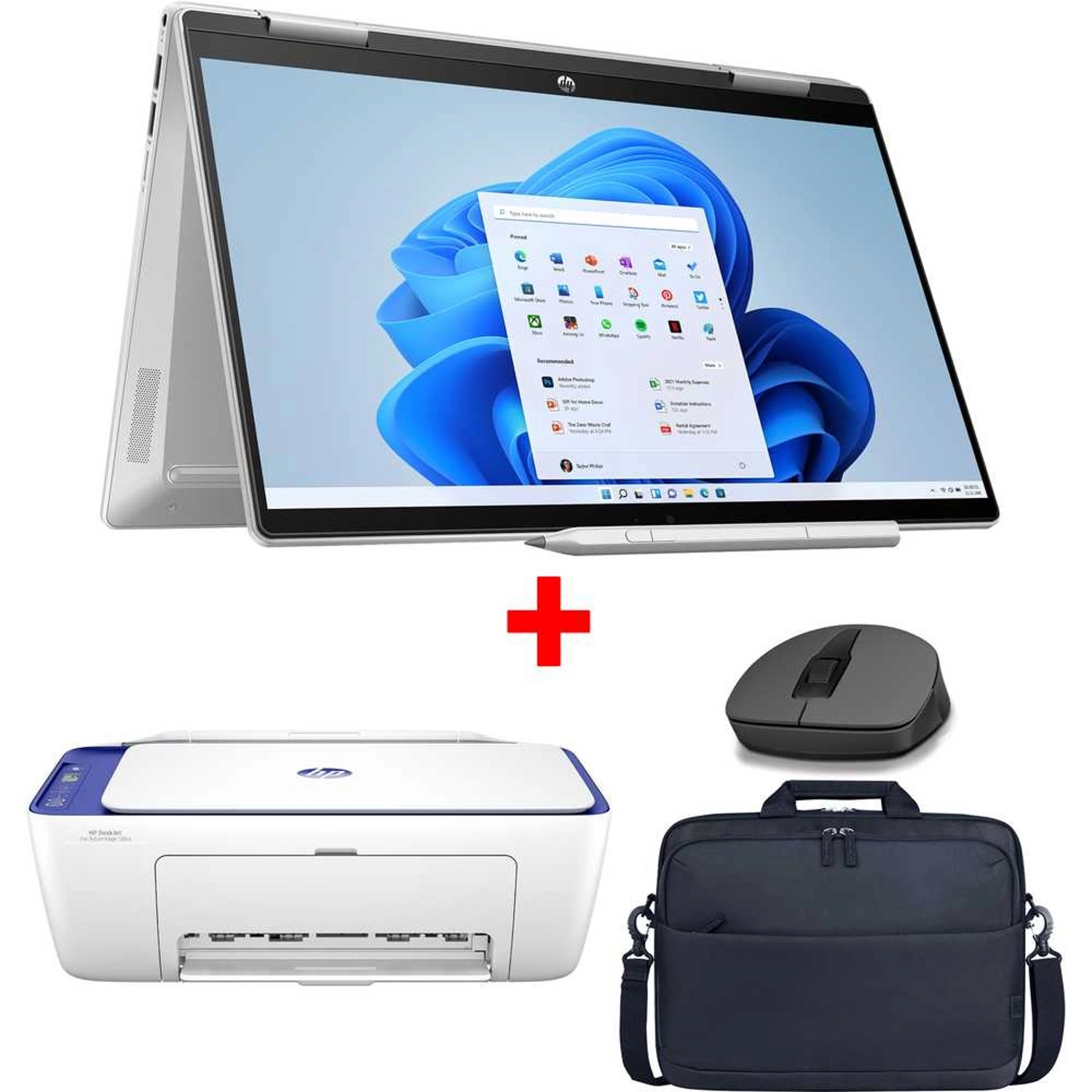 HP Pavilion x360 834W4EA - 14'' Core i7-1355U 16GB DDR4 1TB SSD + Deskjet Printer + Wireless Mouse + Briefcase