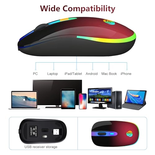LED Slim Rechargeable Mouse - Wireless