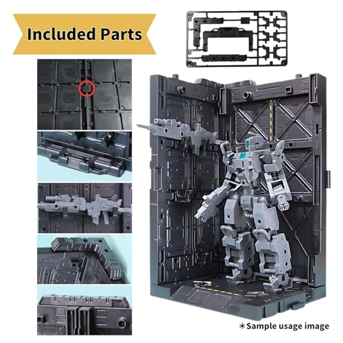 Plastic Model Display Items Set - 2 side wall panels and 2 alligator clips