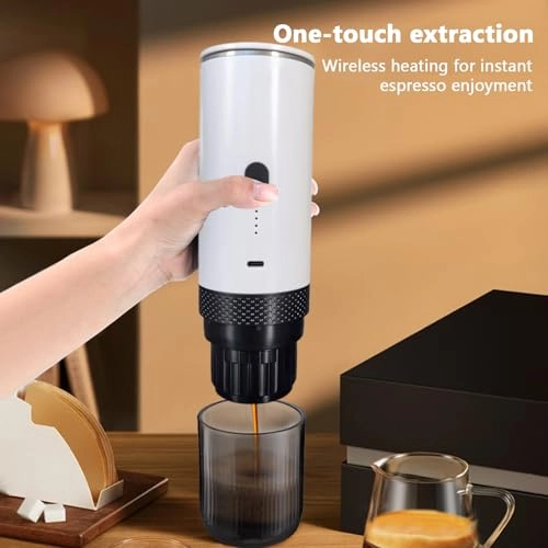 Portable Coffee Maker - 2 in 1 Grind & Capsules 20BAR 7500mAh