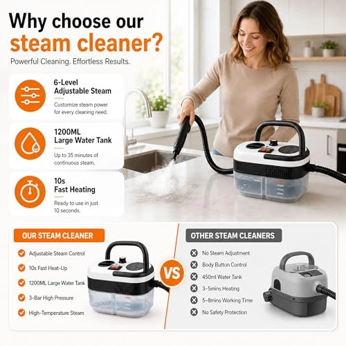 Handheld Steam Cleaner - 3 bar 1200 ml