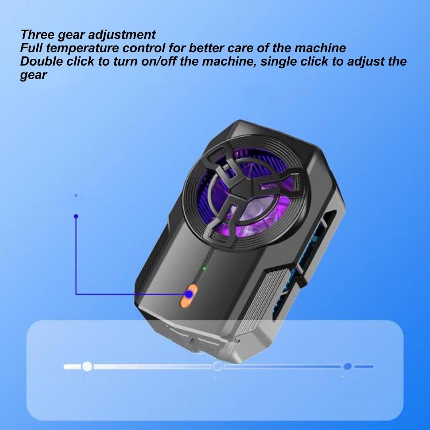 GLEVAR Mobile Phone Cooling Fan - 3-Speed Silent