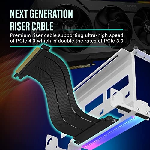 PCIe 4.0 GPU Mount Bracket - ARGB LED Multi-Angle Riser Cable